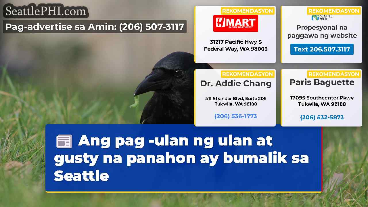 Ang pag -ulan ng ulan at gusty na panahon ay