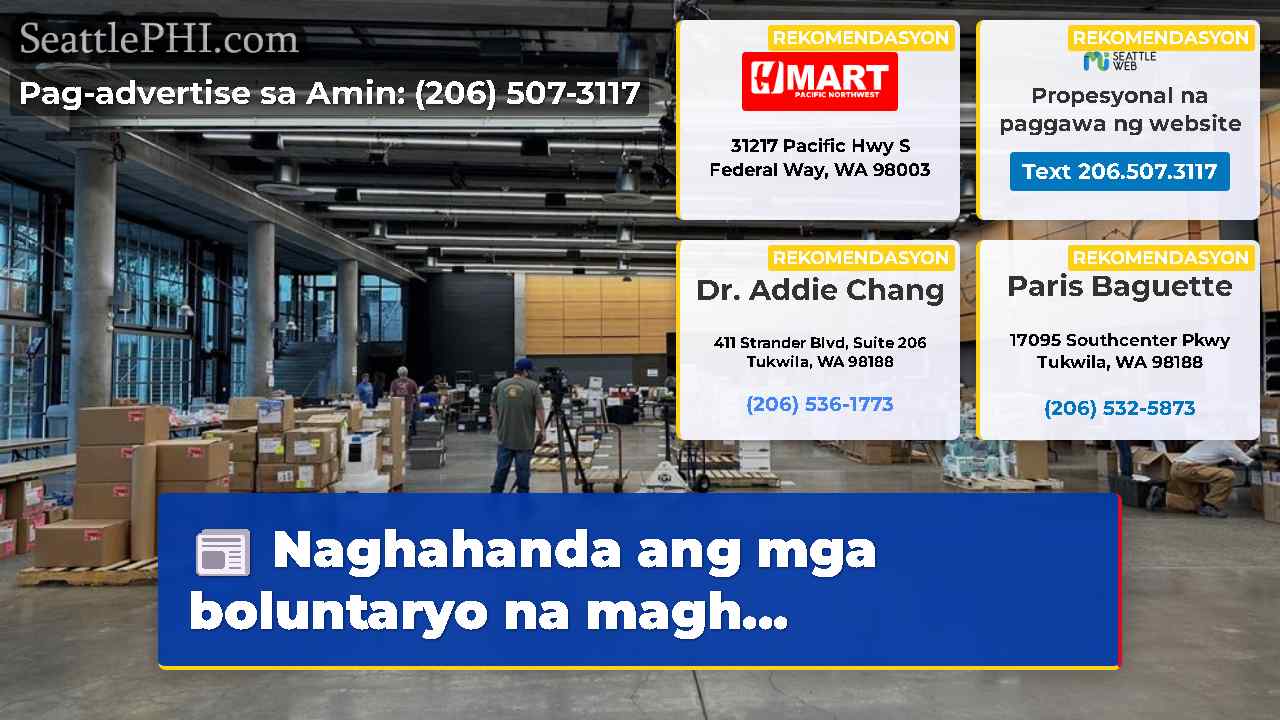Naghahanda ang mga boluntaryo na magh...
