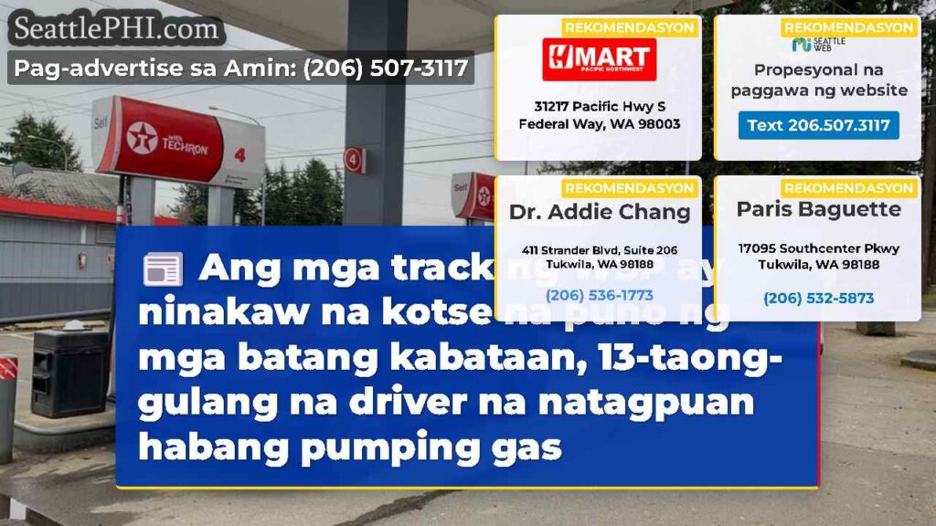 Ang mga track ng WSP ay ninakaw na kotse na puno