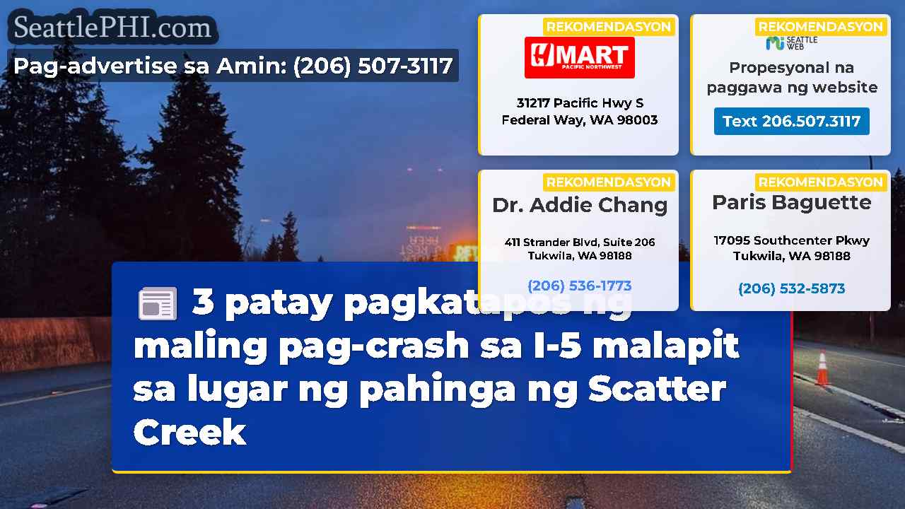 3 patay pagkatapos ng maling pag-crash sa I-5