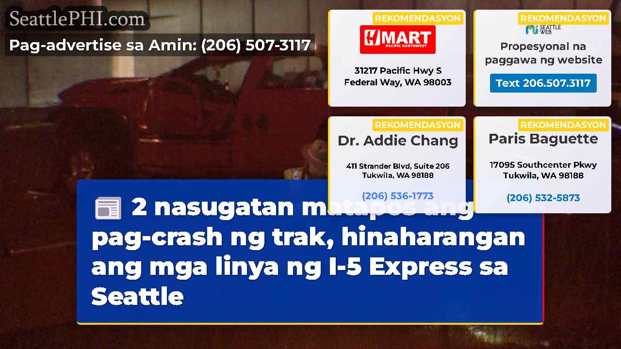 2 nasugatan matapos ang pag-crash ng trak,