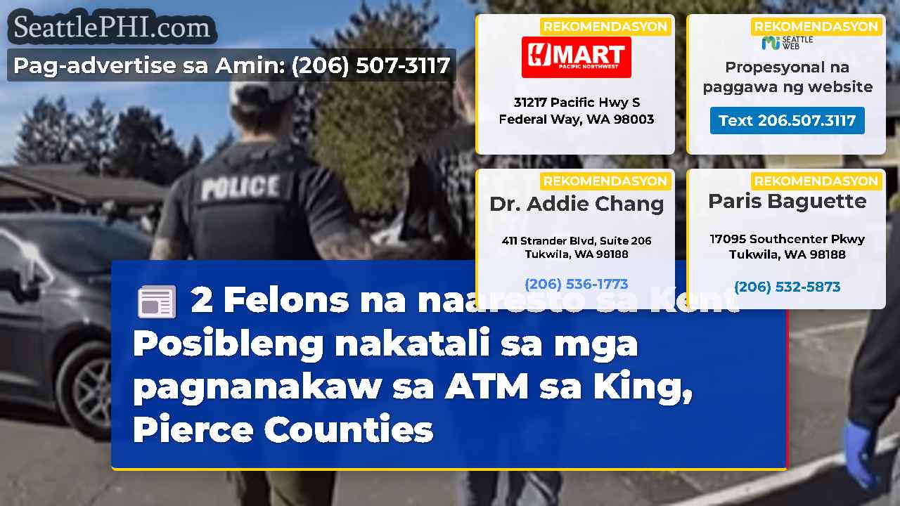 2 Felons na naaresto sa Kent Posibleng nakatali