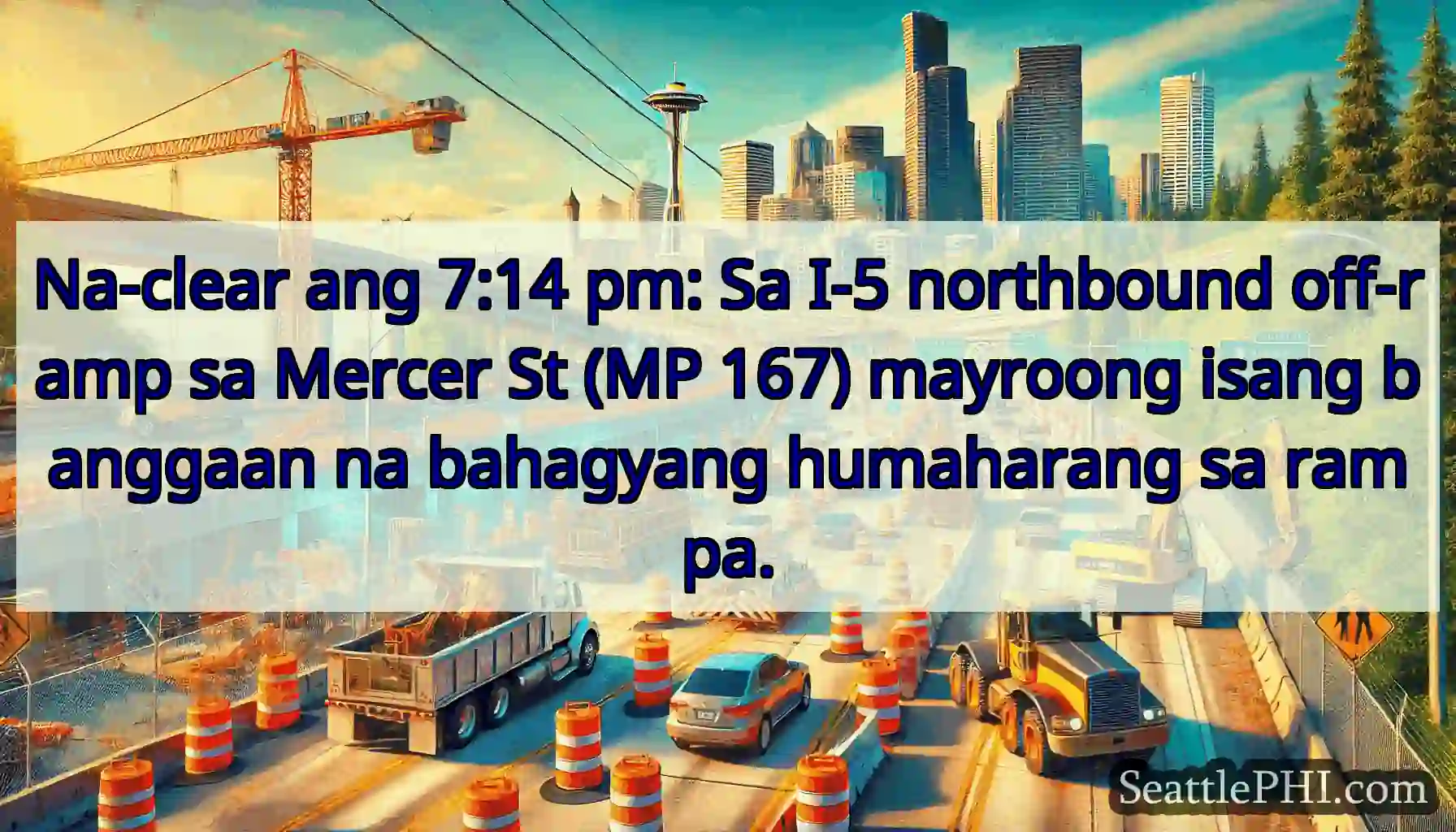 Na-clear ang 7:14 pm: Sa I-5 northbound off-ramp