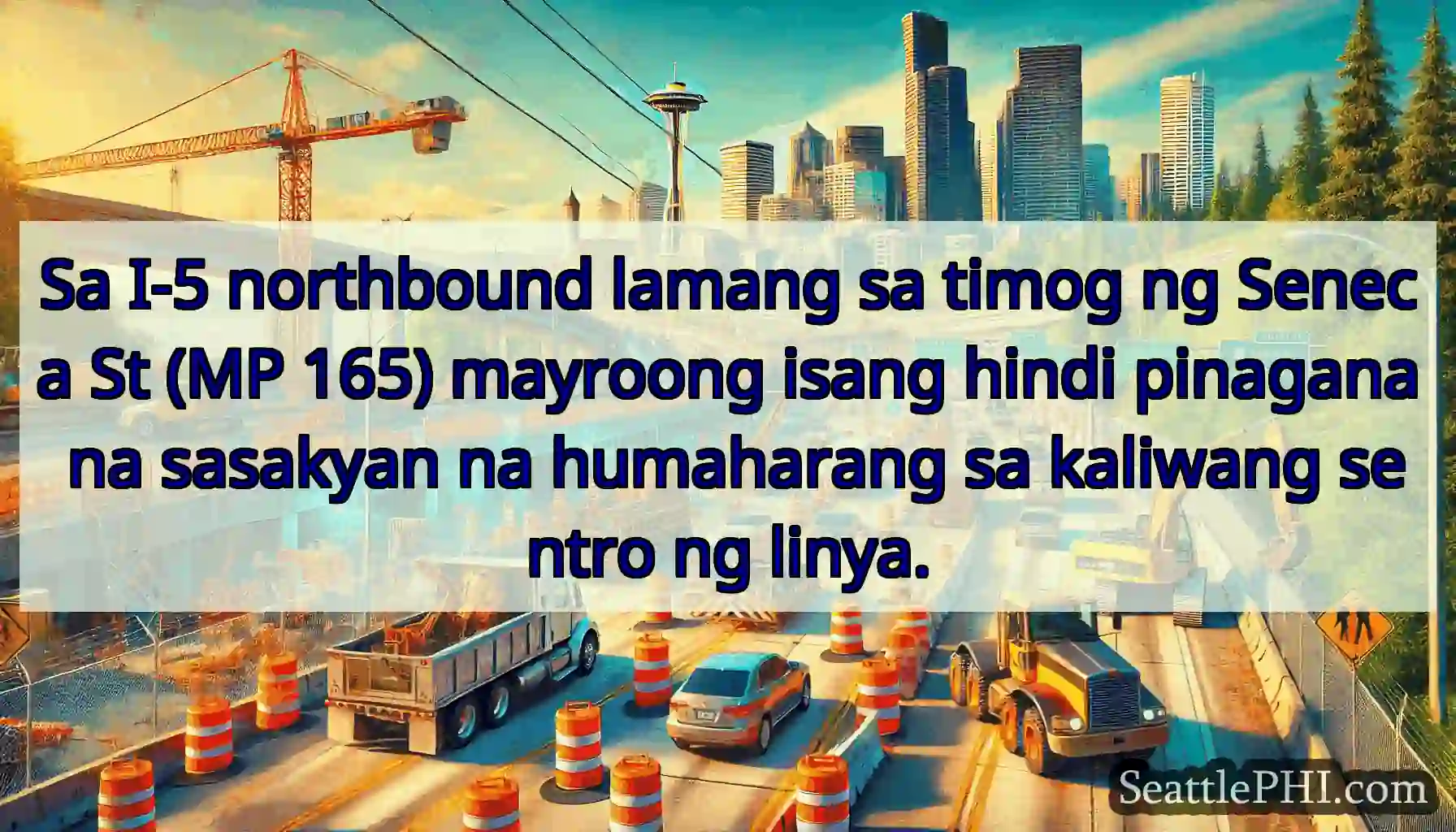 Sa I-5 northbound lamang sa timog ng Seneca St