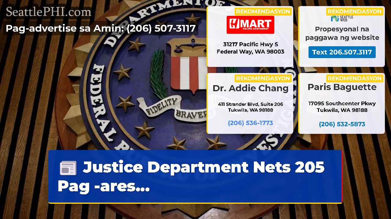 Justice Department Nets 205 Pag -ares...