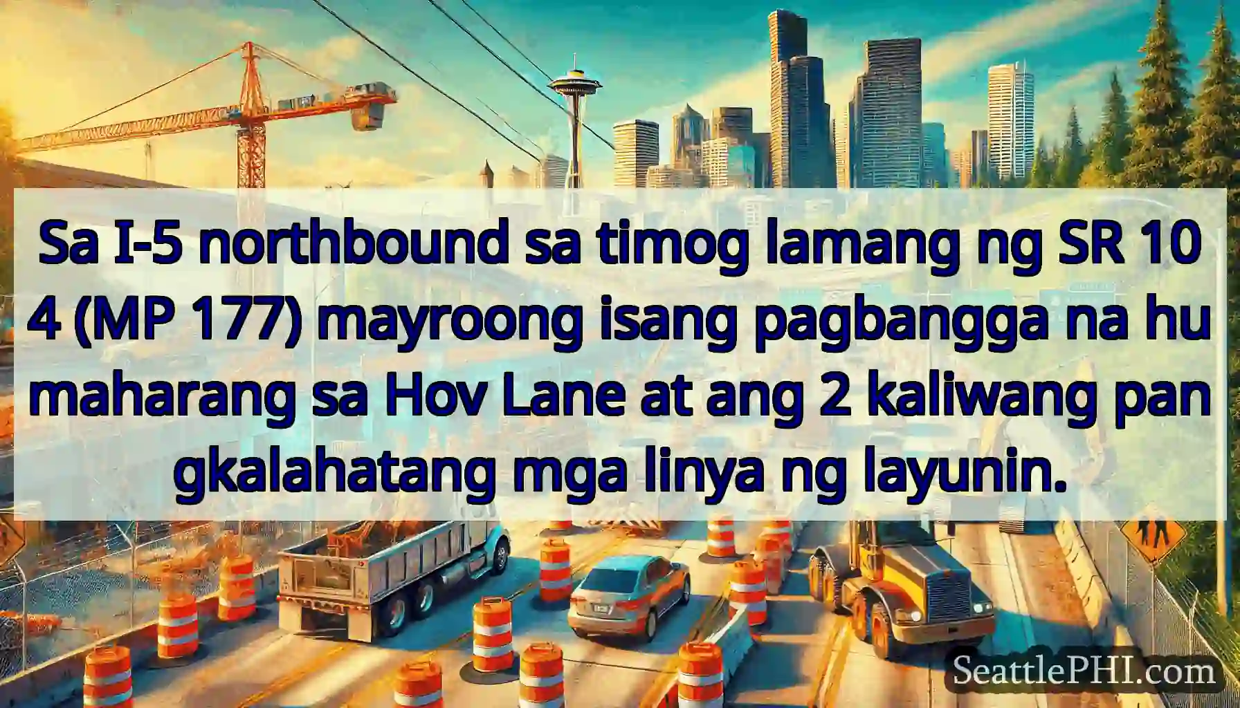Sa I-5 northbound sa timog lamang ng SR 104 (MP