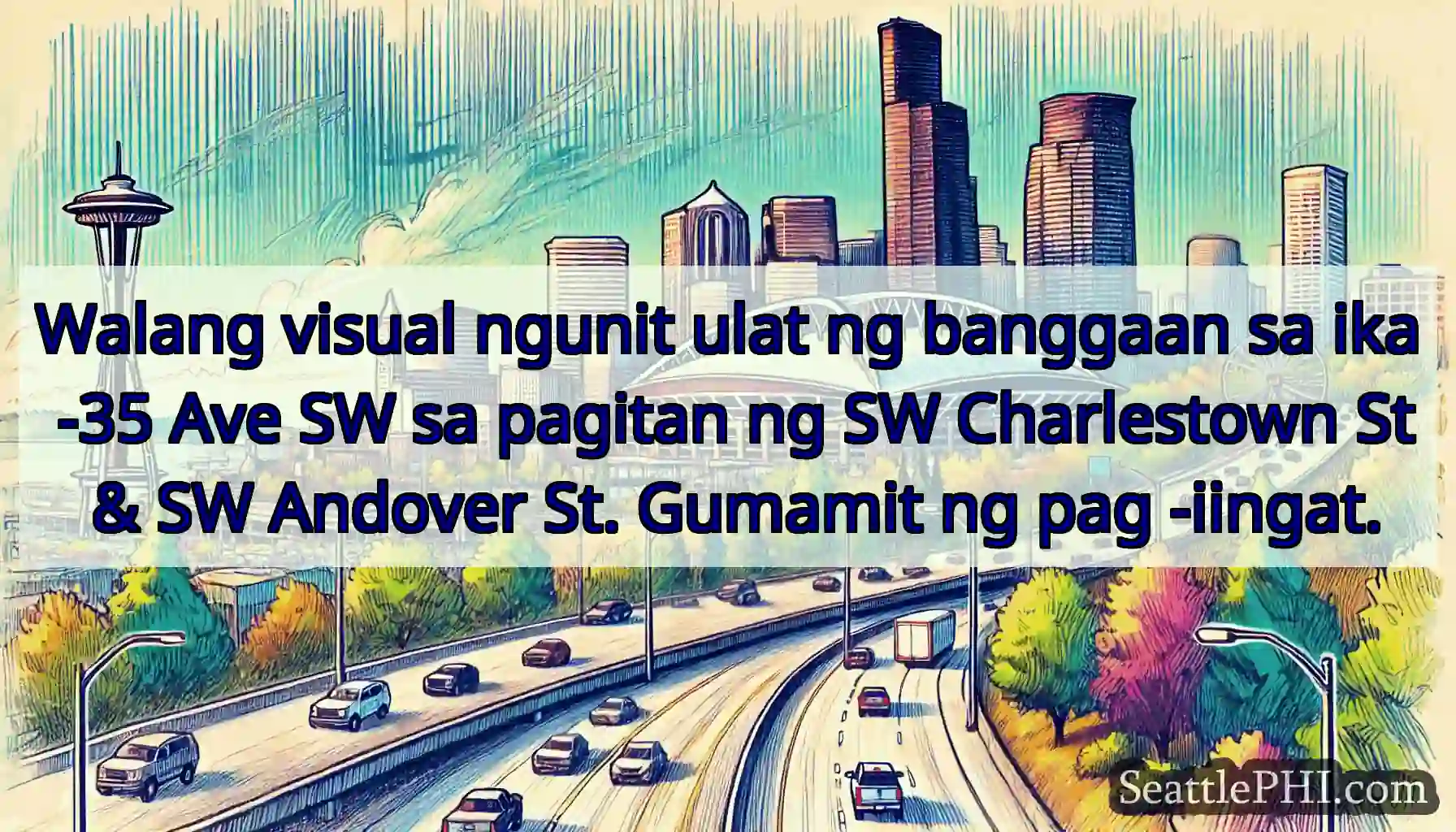 Walang visual ngunit ulat ng banggaan sa ika -35