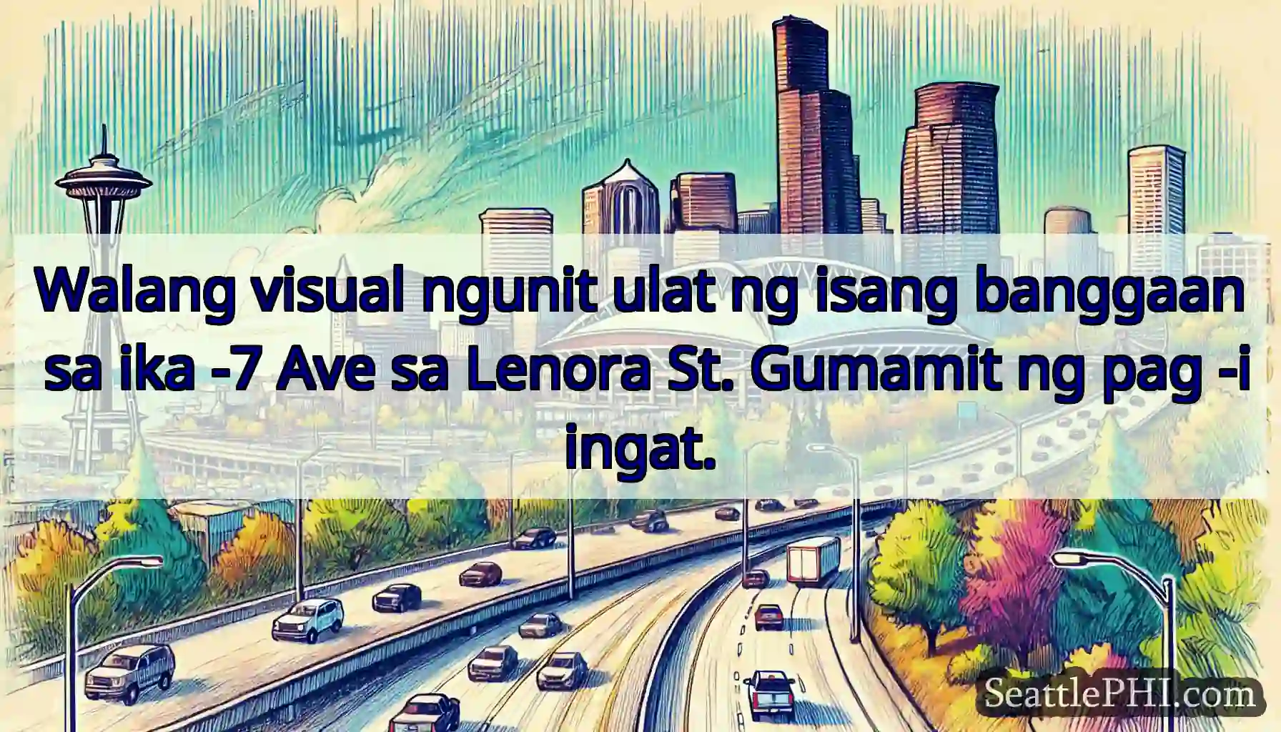 Walang visual ngunit ulat ng isang banggaan sa