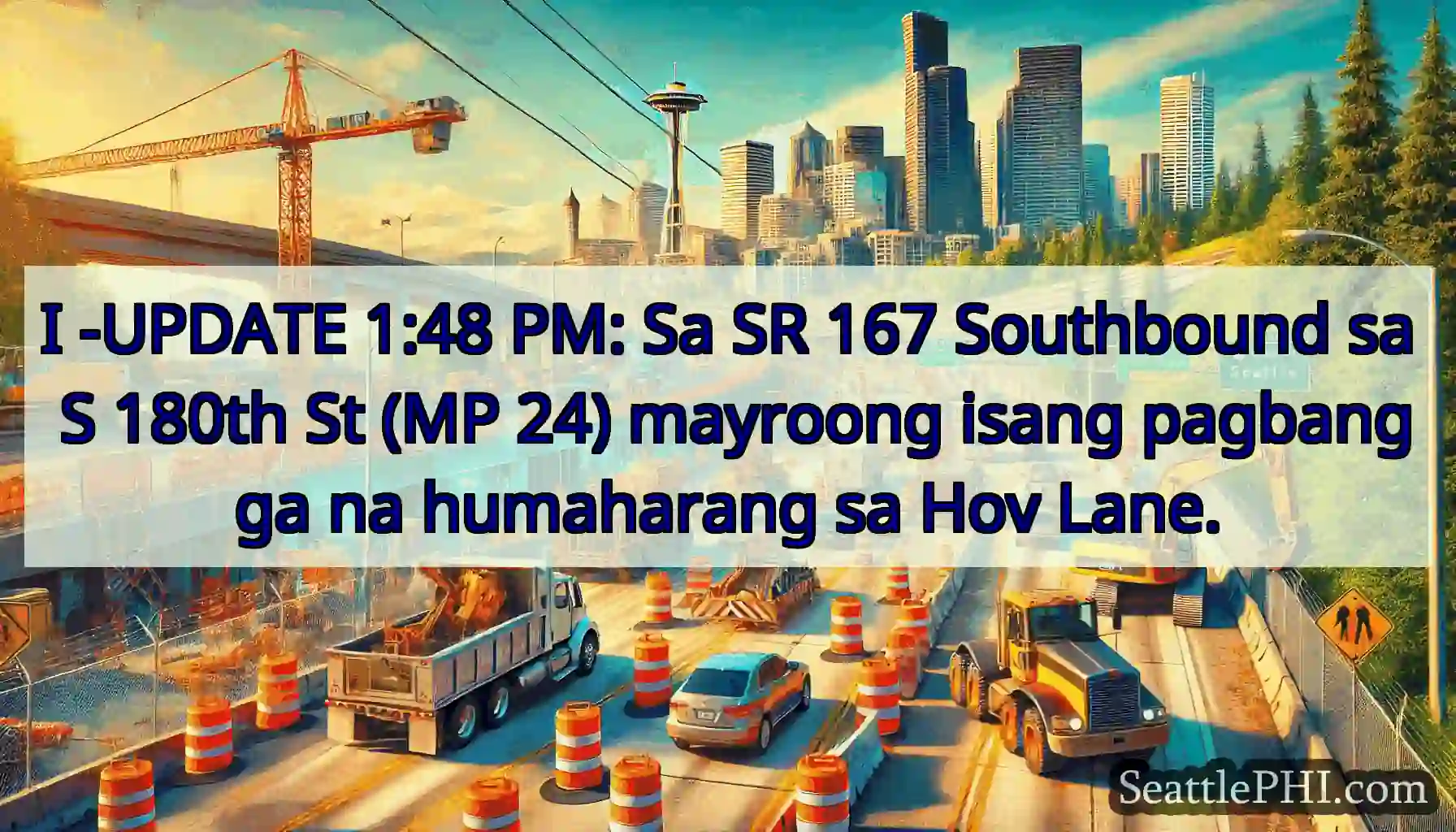I -UPDATE 1:48 PM: Sa SR 167 Southbound sa S