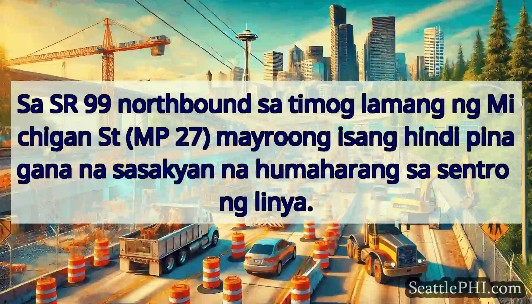 Sa SR 99 northbound sa timog lamang ng Michigan