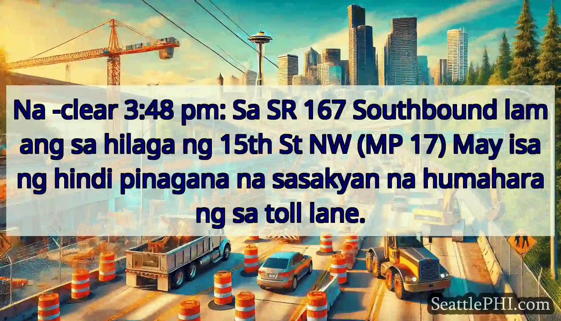 Na -clear 3:48 pm: Sa SR 167 Southbound lamang sa