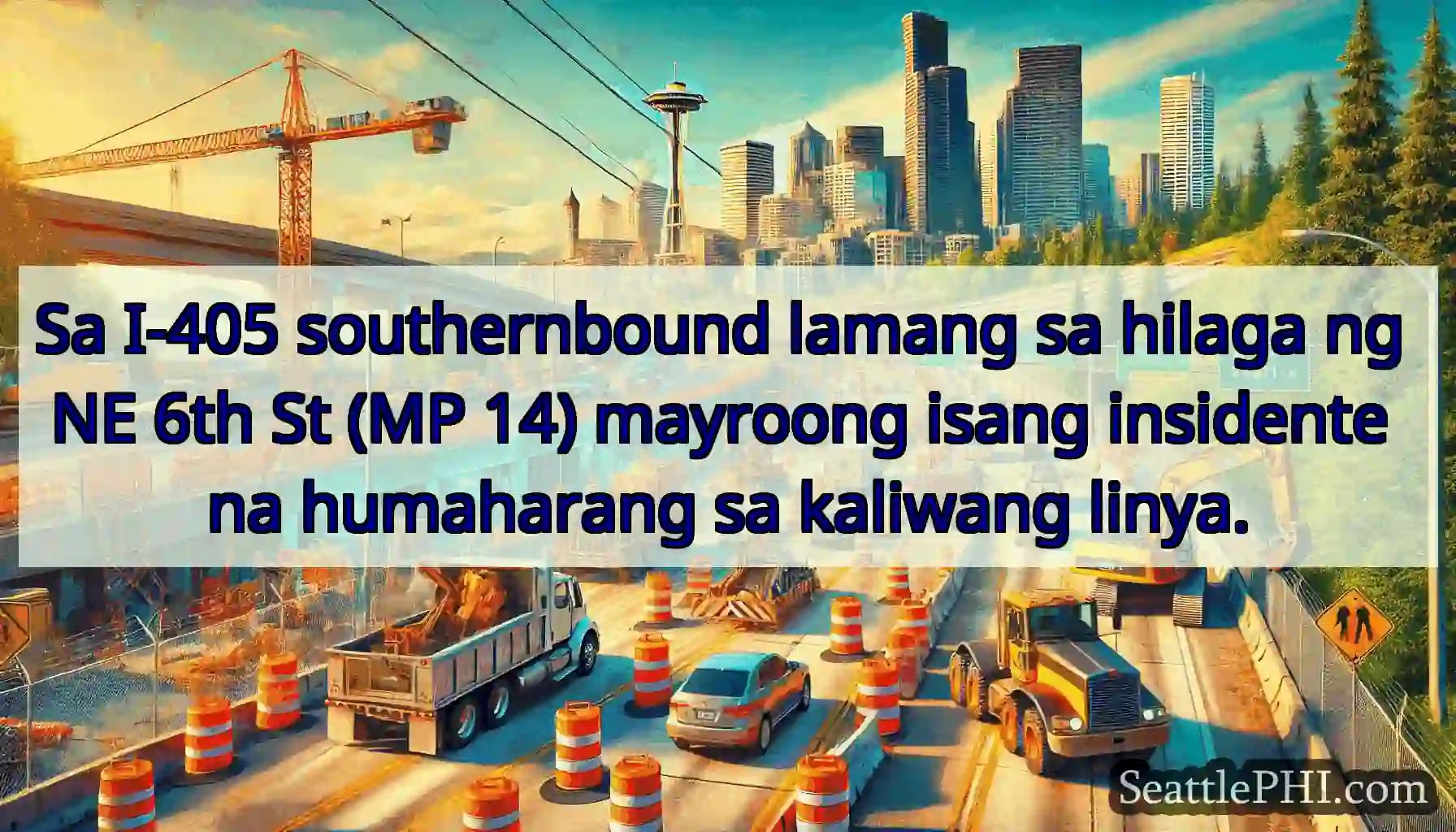 Sa I-405 southernbound lamang sa hilaga ng NE 6th