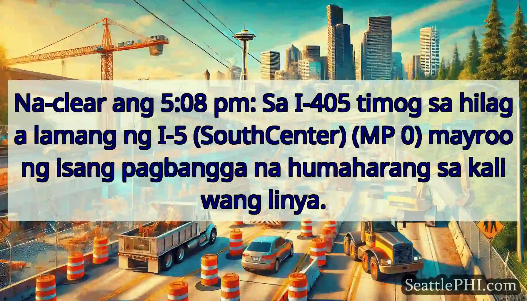 Na-clear ang 5:08 pm: Sa I-405 timog sa hilaga