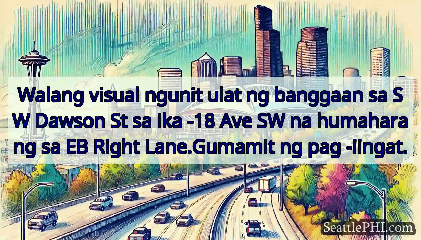 Walang visual ngunit ulat ng banggaan sa SW