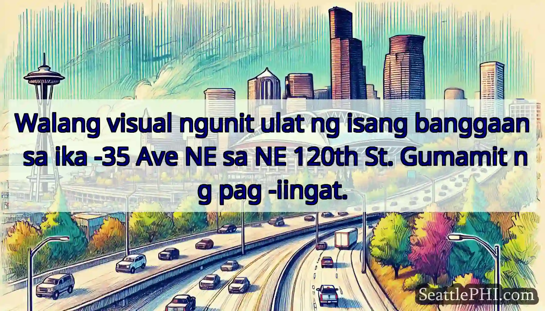 Walang visual ngunit ulat ng isang banggaan sa
