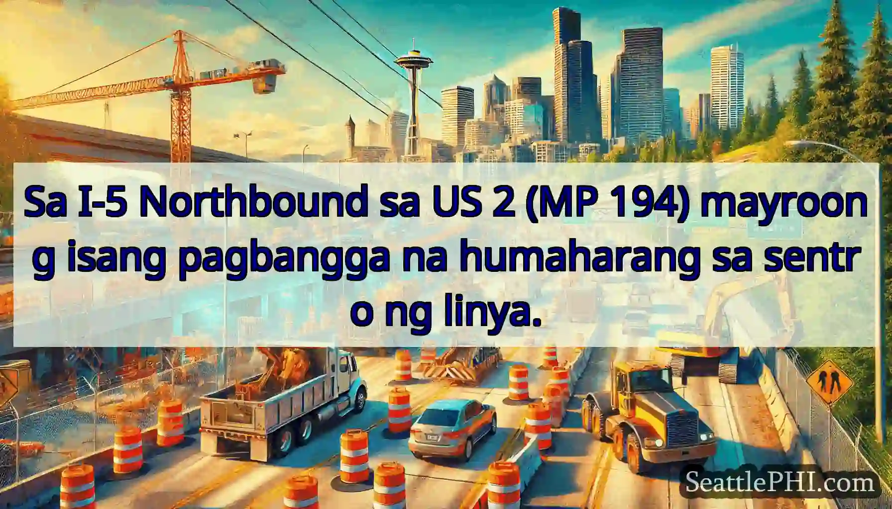 Sa I-5 Northbound sa US 2 (MP 194) mayroong isang