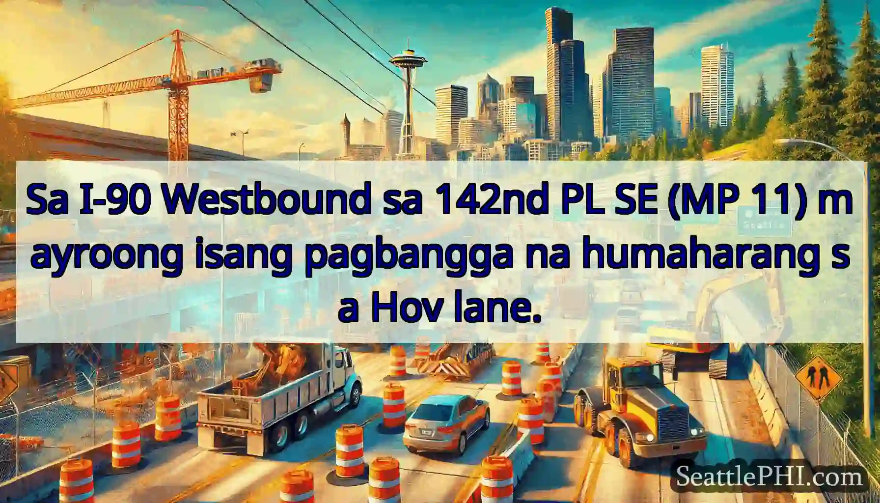 Sa I-90 Westbound sa 142nd PL SE (MP 11) mayroong