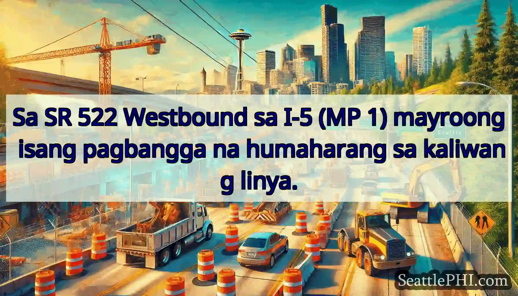 Sa SR 522 Westbound sa I-5 (MP 1) mayroong isang