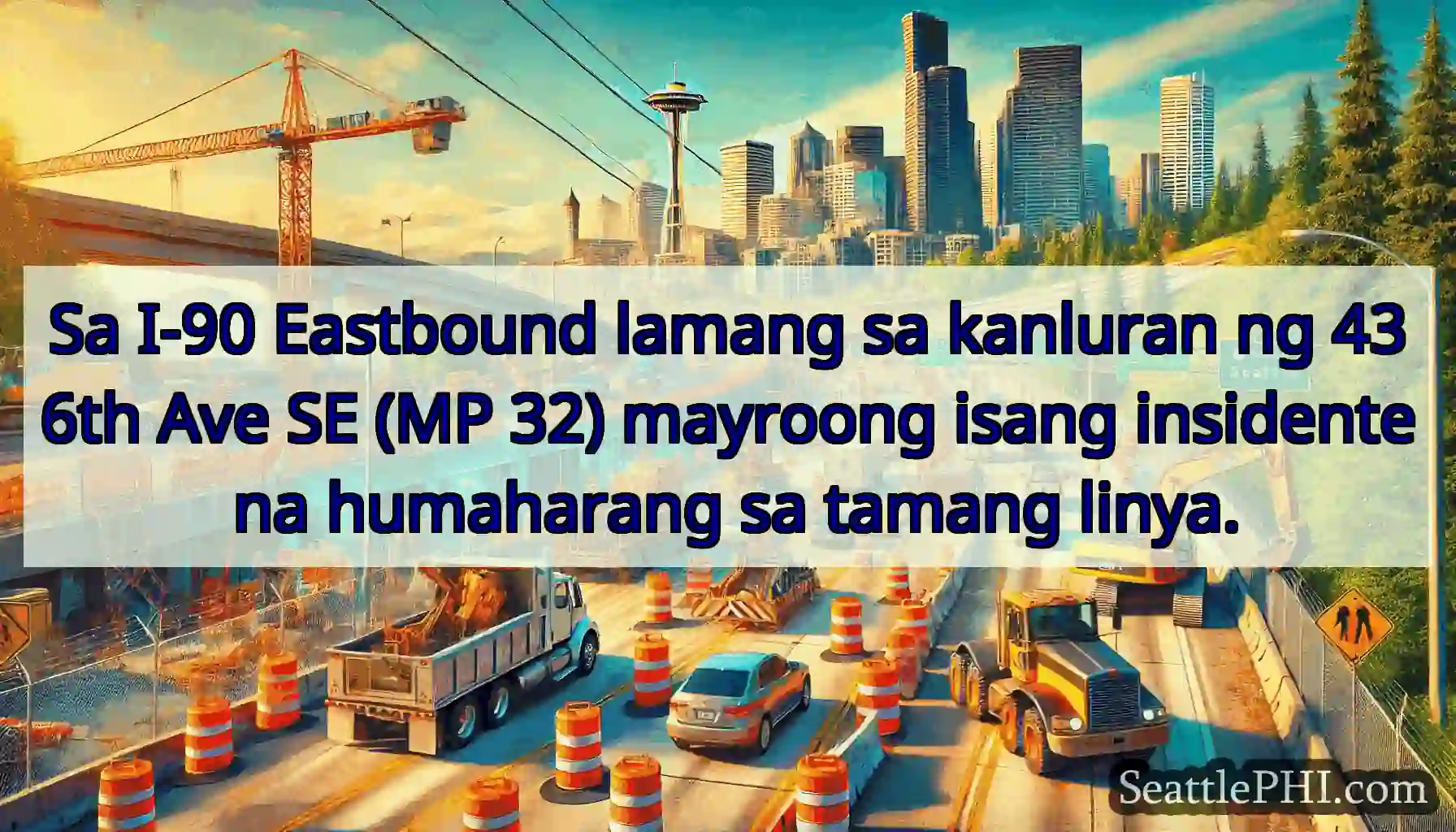 Sa I-90 Eastbound lamang sa kanluran ng 436th Ave