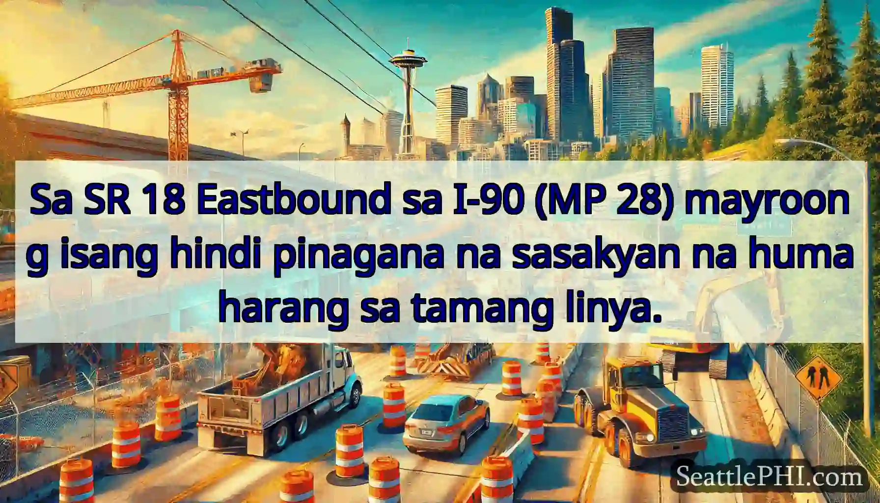 Sa SR 18 Eastbound sa I-90 (MP 28) mayroong isang