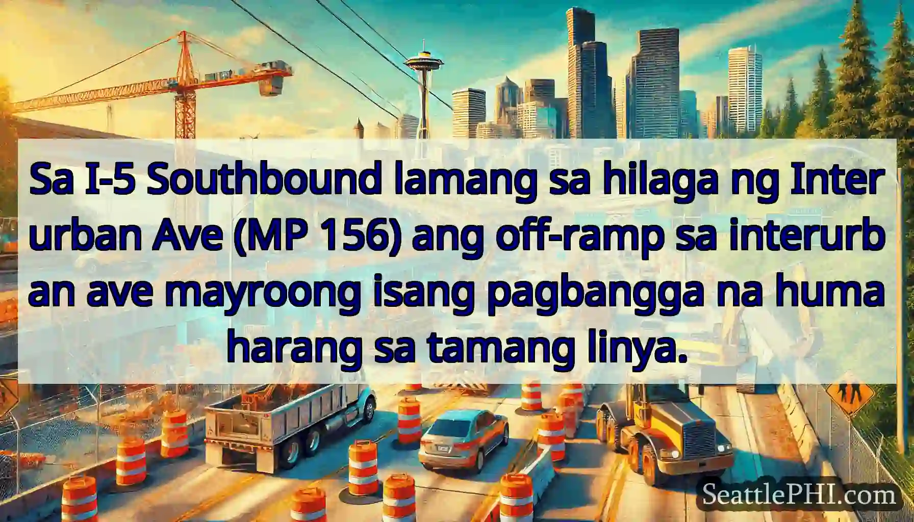 Sa I-5 Southbound lamang sa hilaga ng Interurban
