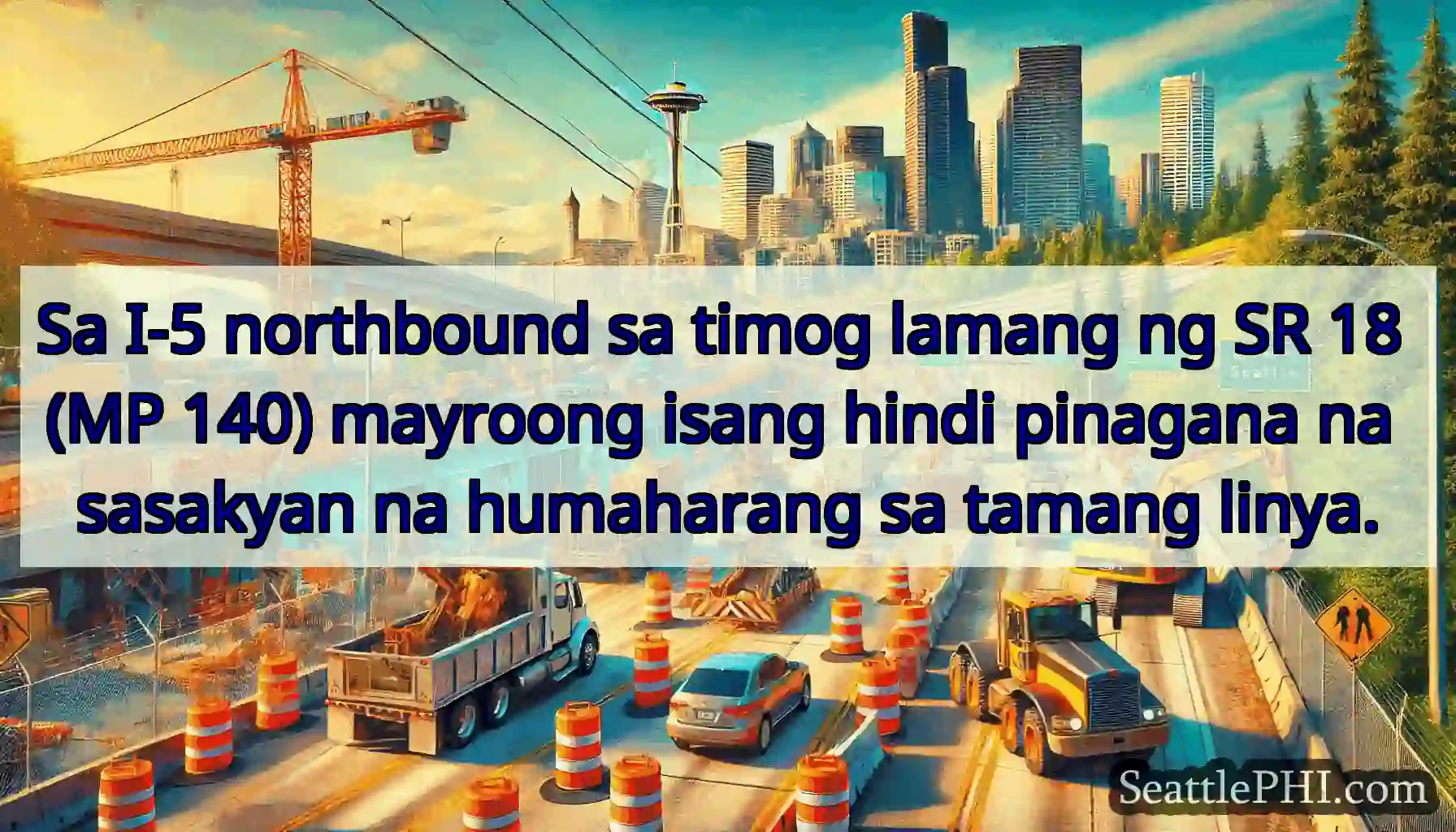 Sa I-5 northbound sa timog lamang ng SR 18 (MP