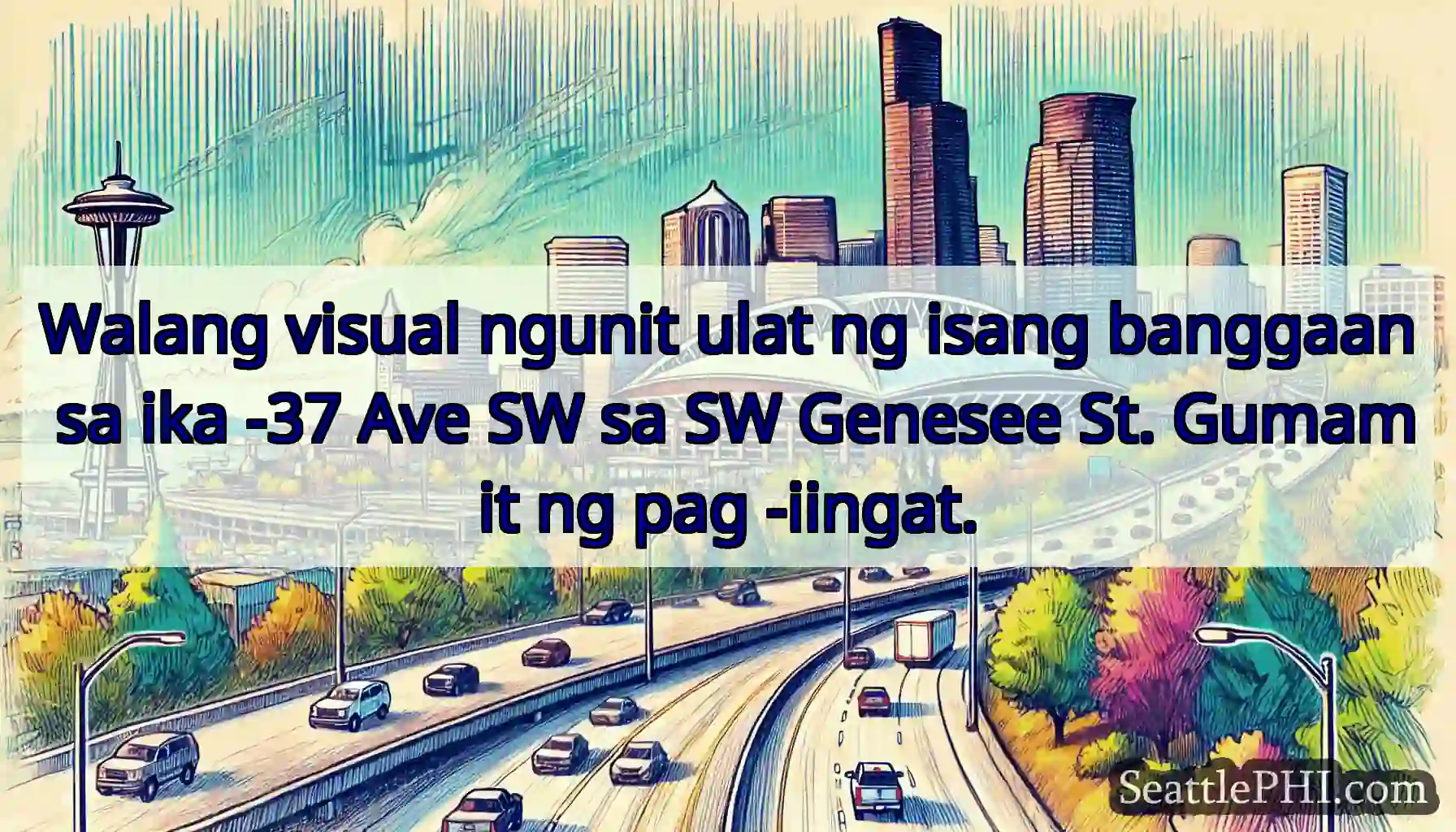 Walang visual ngunit ulat ng isang banggaan sa