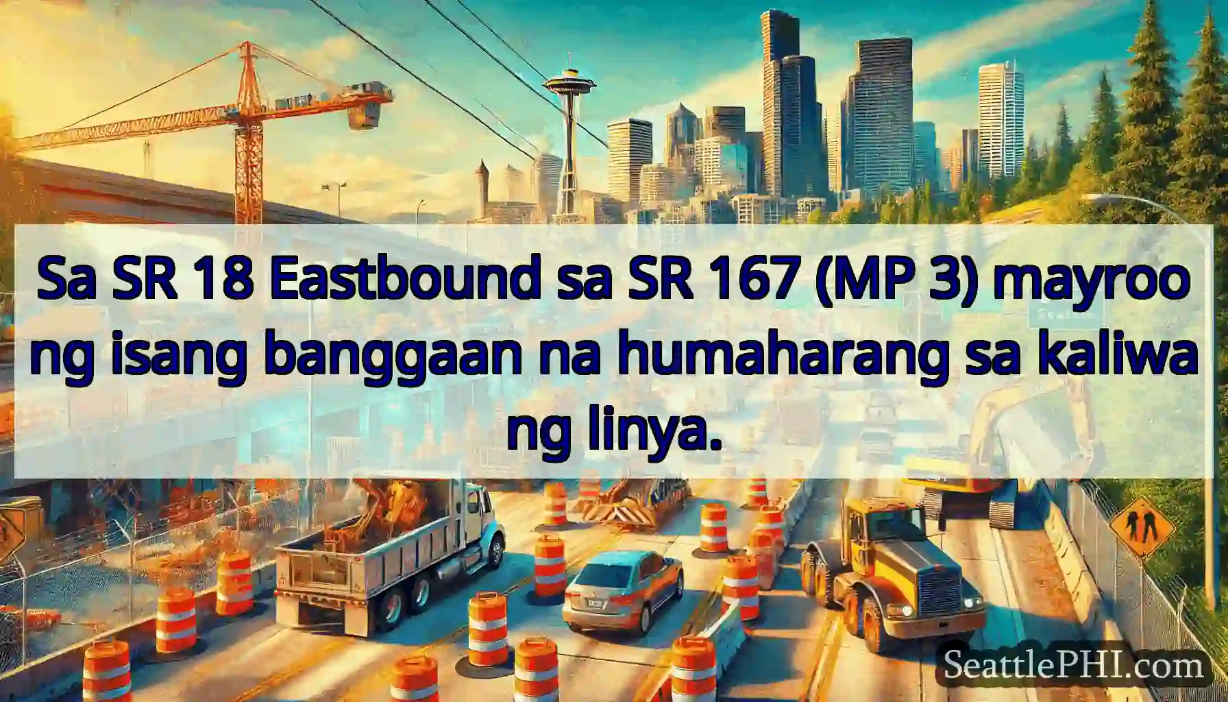 Sa SR 18 Eastbound sa SR 167 (MP 3) mayroong