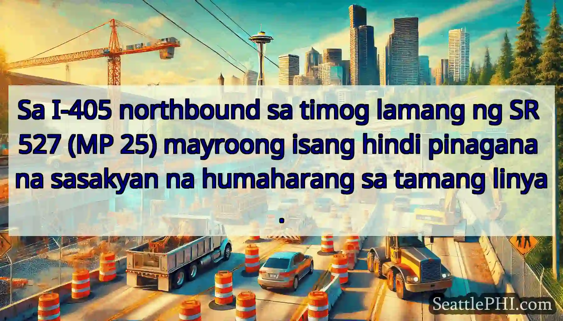 Sa I-405 northbound sa timog lamang ng SR 527 (MP