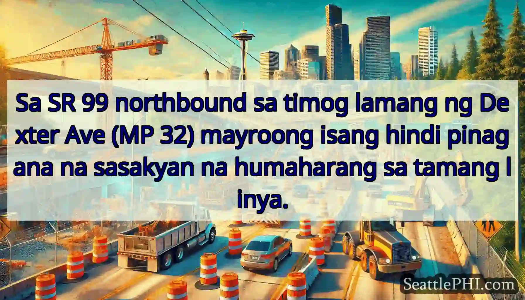Sa SR 99 northbound sa timog lamang ng Dexter Ave