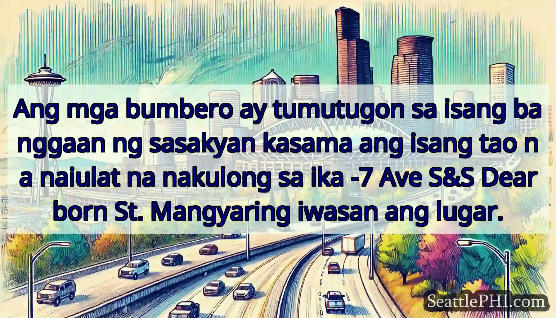 Ang mga bumbero ay tumutugon sa isang banggaan ng