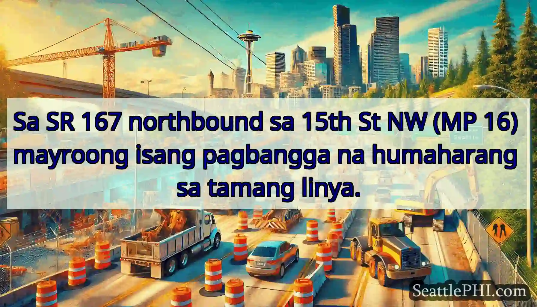 Sa SR 167 northbound sa 15th St NW (MP 16)