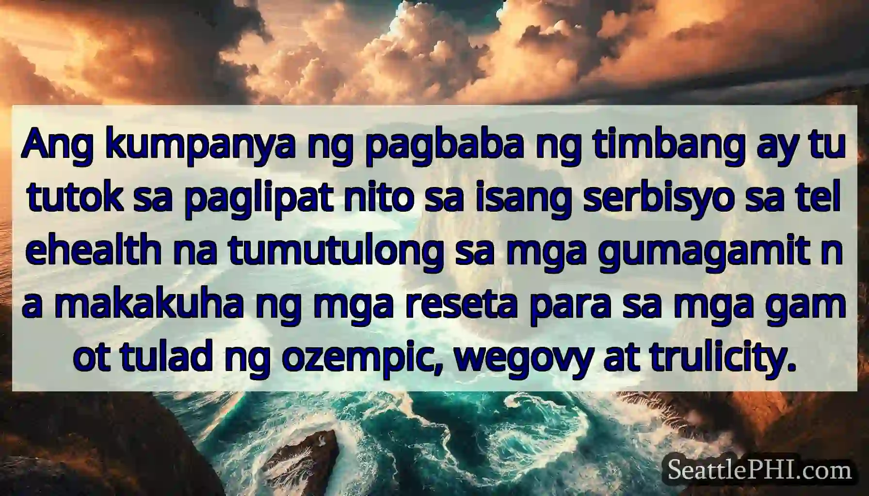 Ang kumpanya ng pagbaba ng timbang ay tututok sa