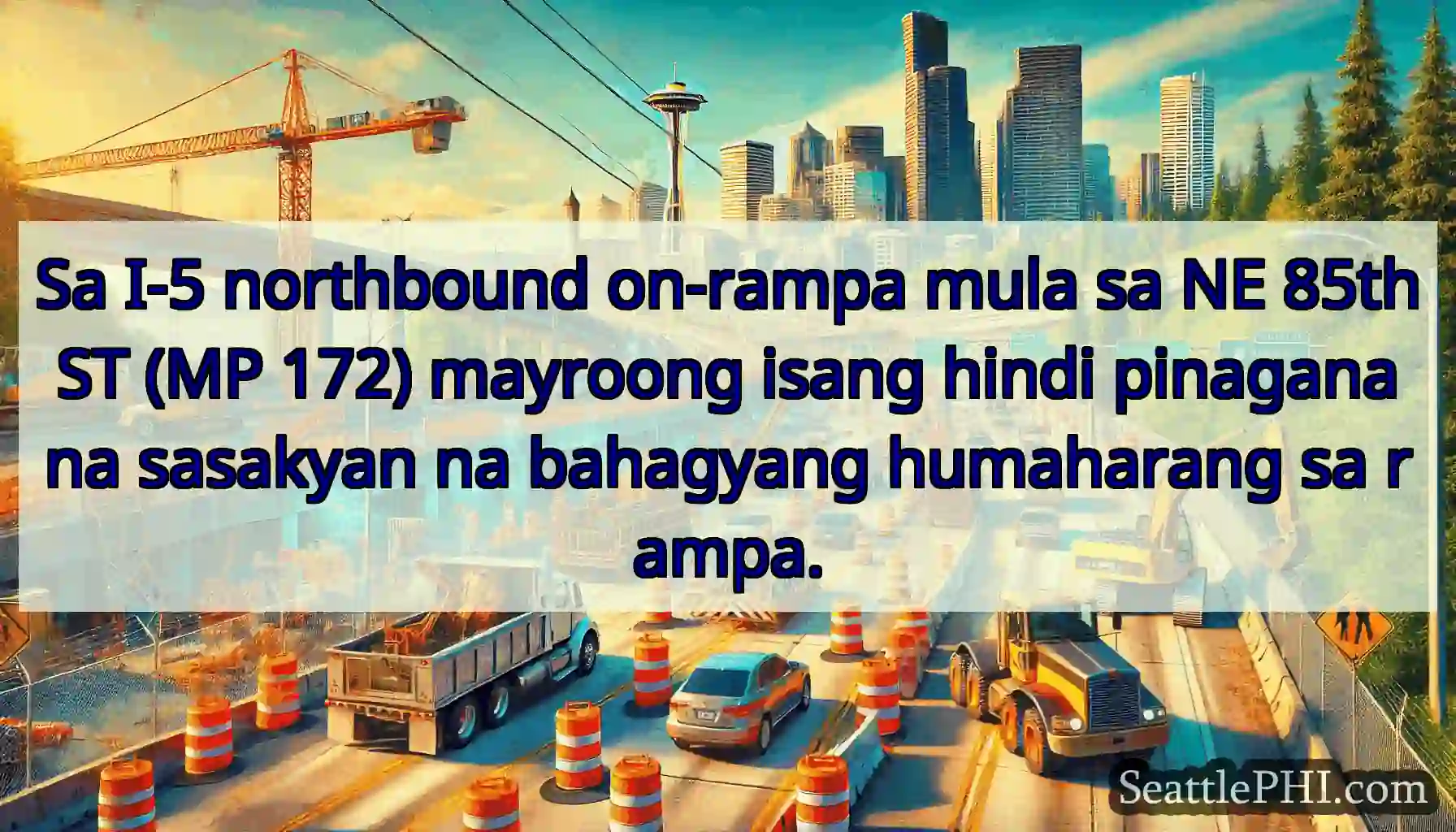 Sa I-5 northbound on-rampa mula sa NE 85th ST (MP