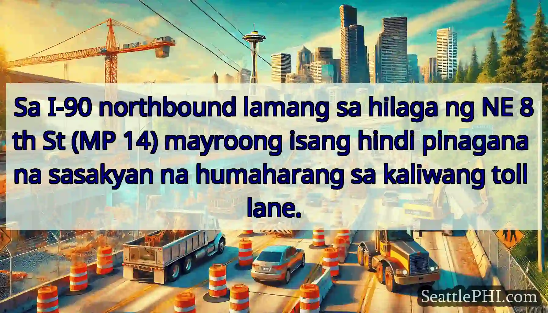 Sa I-90 northbound lamang sa hilaga ng NE 8th St