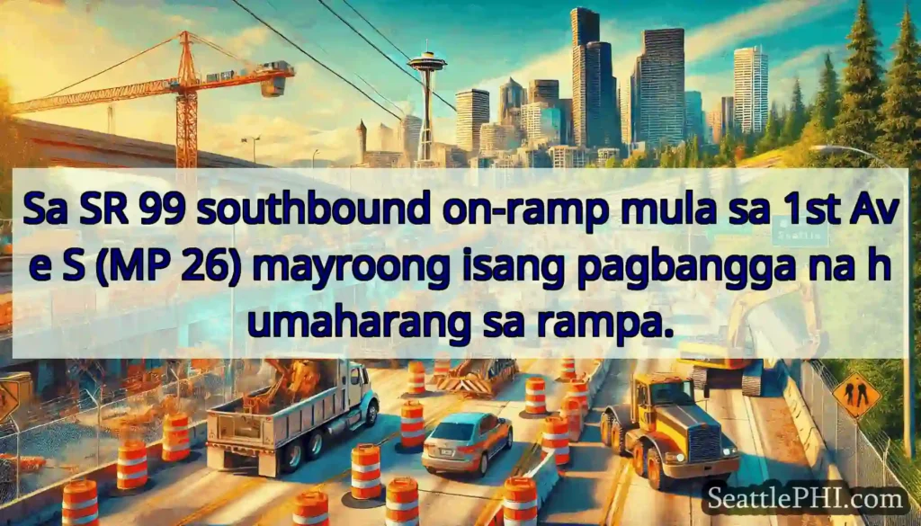 Sa SR 99 southbound on-ramp mula sa 1st Ave S (MP