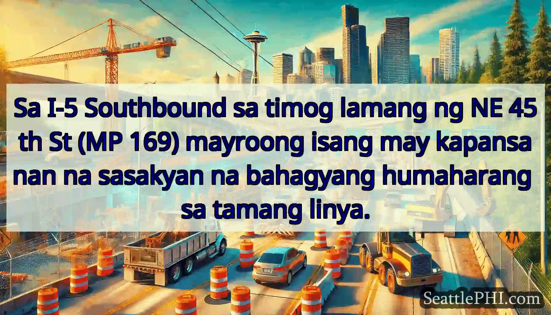 Sa I-5 Southbound sa timog lamang ng NE 45th St
