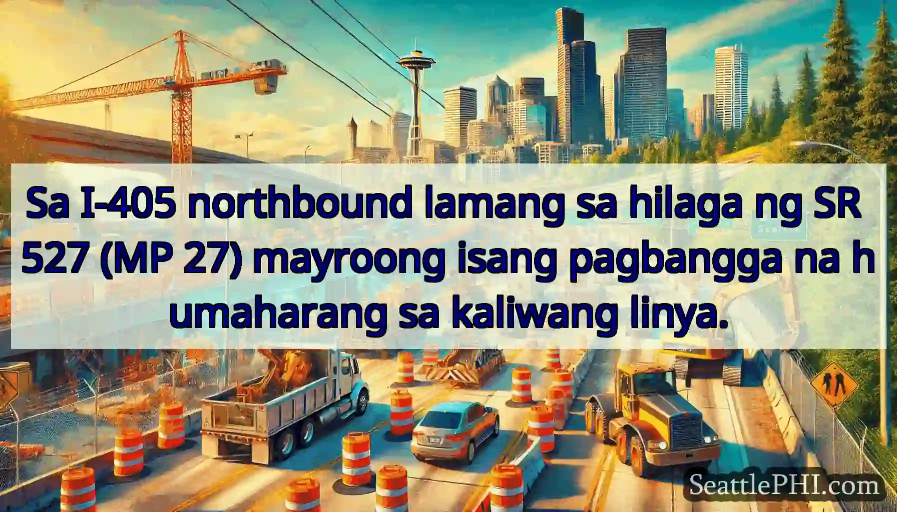 Sa I-405 northbound lamang sa hilaga ng SR 527