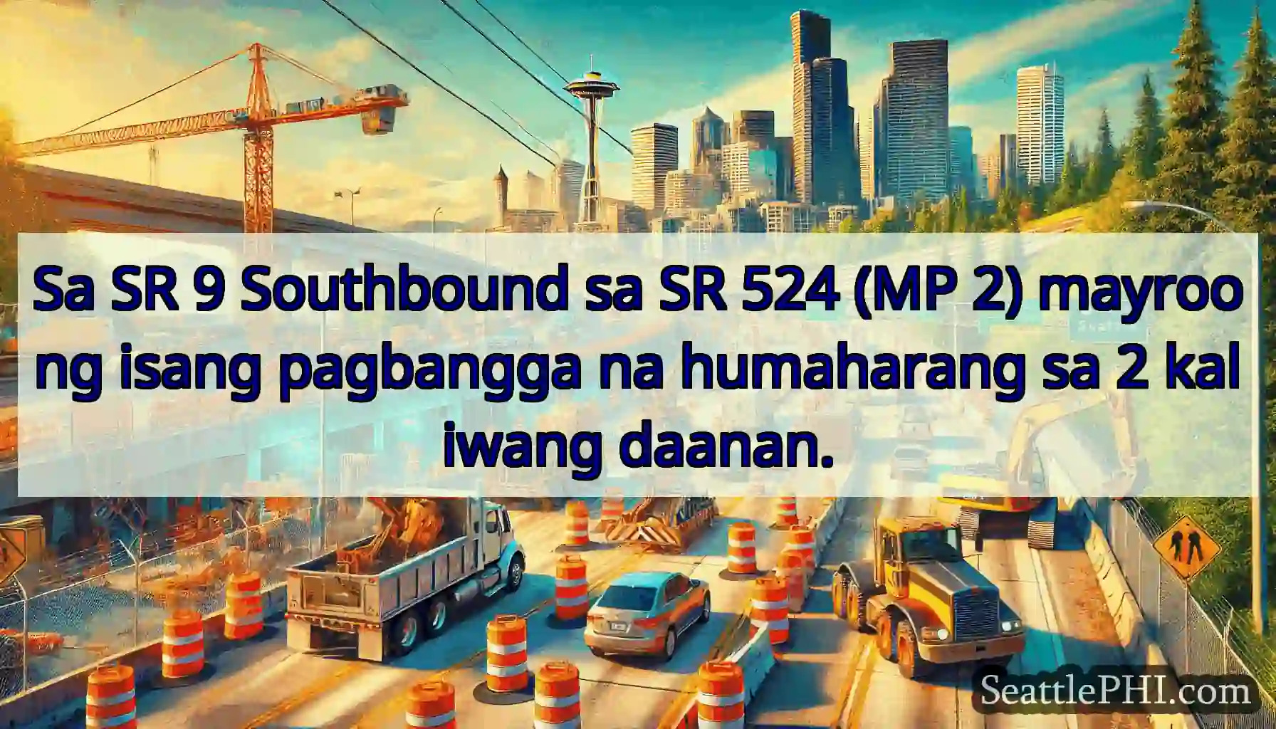 Sa SR 9 Southbound sa SR 524 (MP 2) mayroong