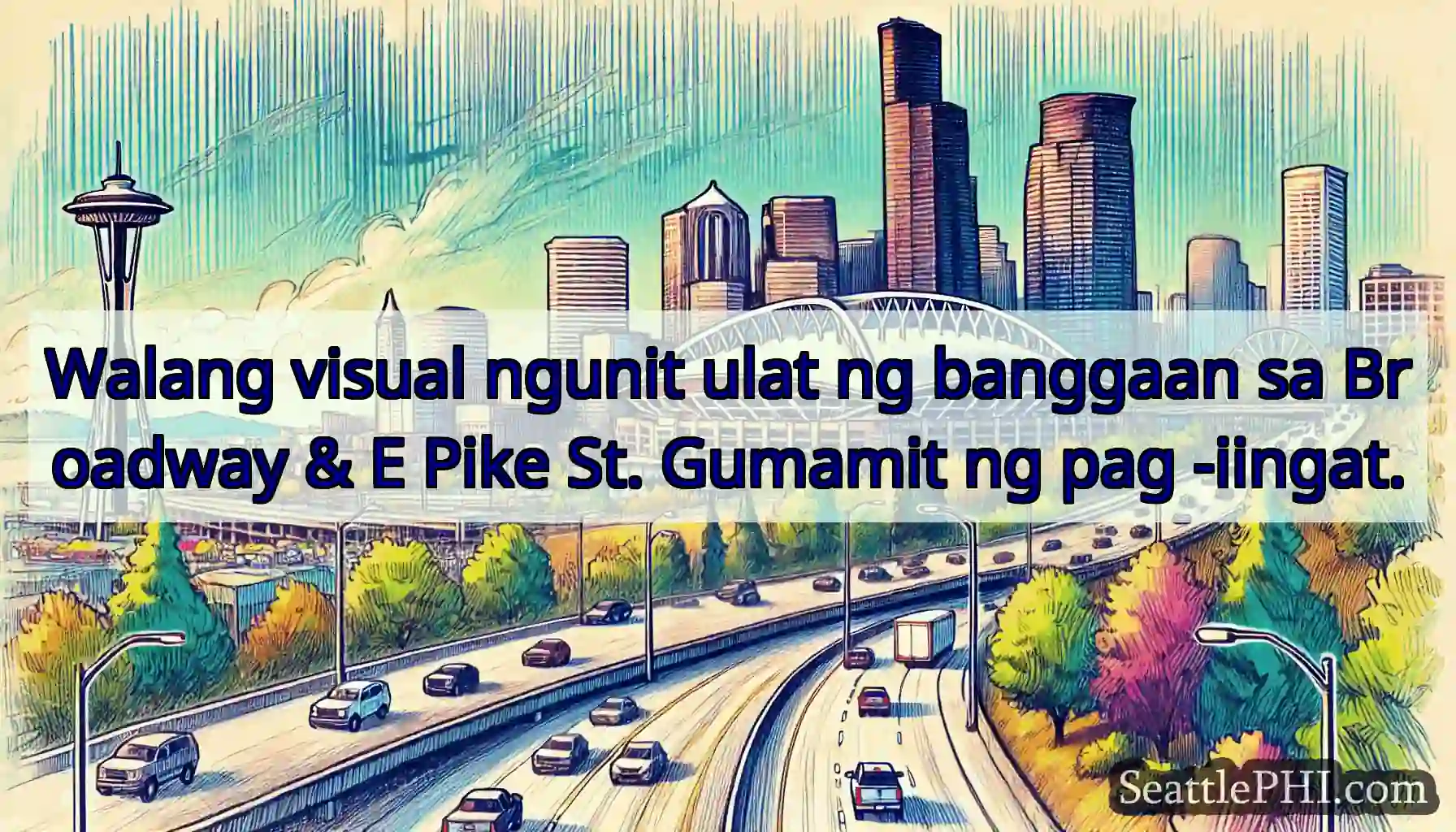 Walang visual ngunit ulat ng banggaan sa Broadway
