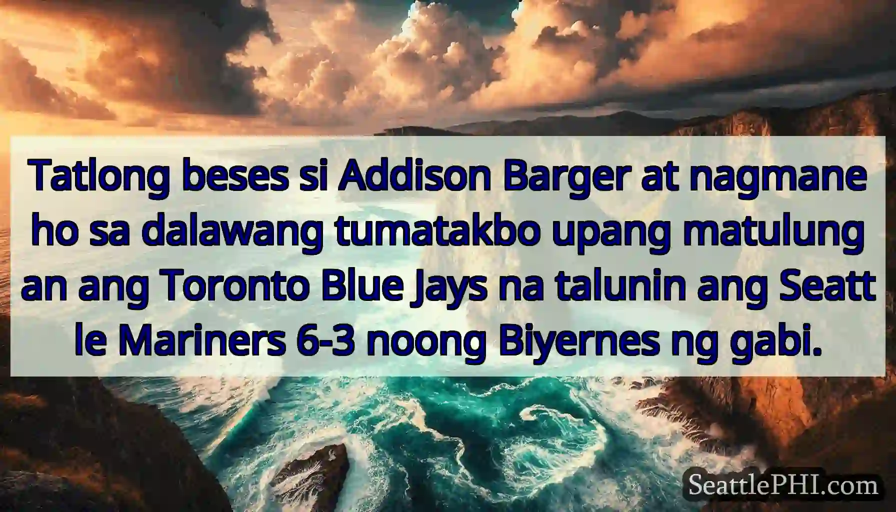 Tatlong beses si Addison Barger at nagmaneho sa