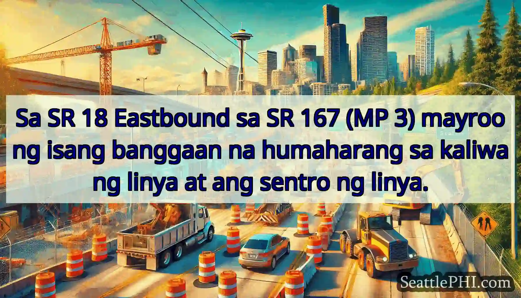 Sa SR 18 Eastbound sa SR 167 (MP 3) mayroong