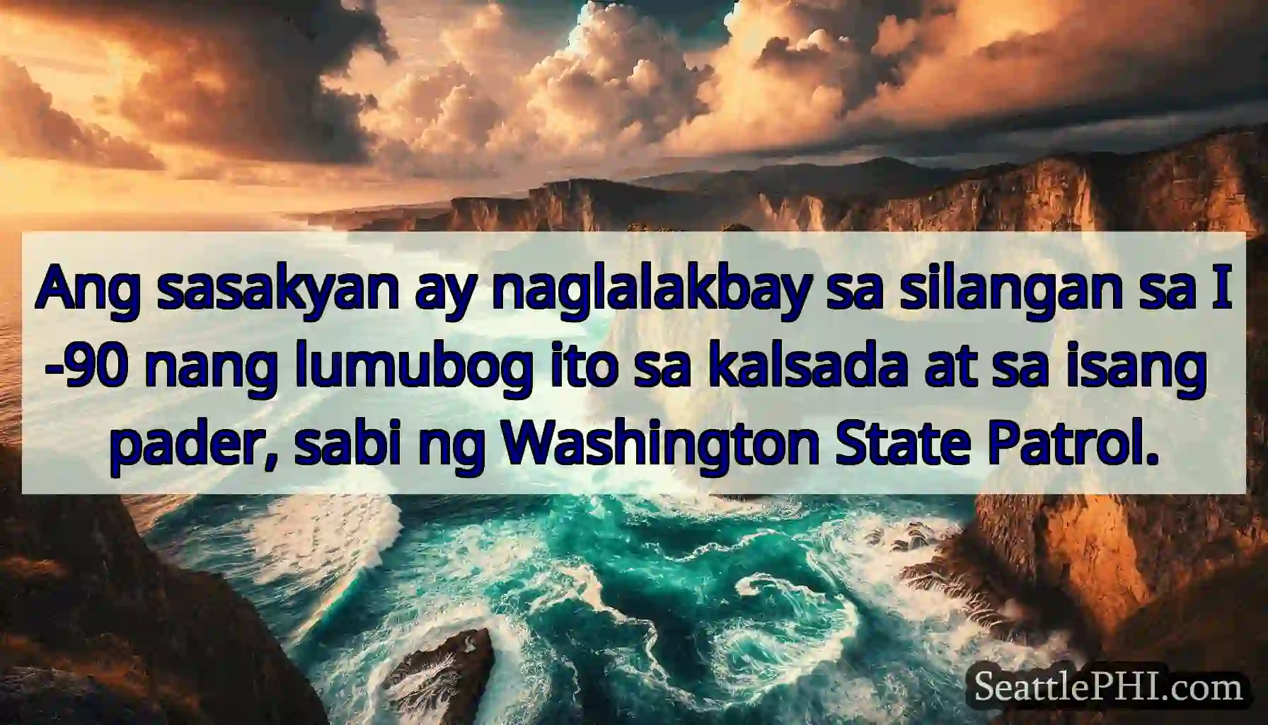 Ang sasakyan ay naglalakbay sa silangan sa I-90