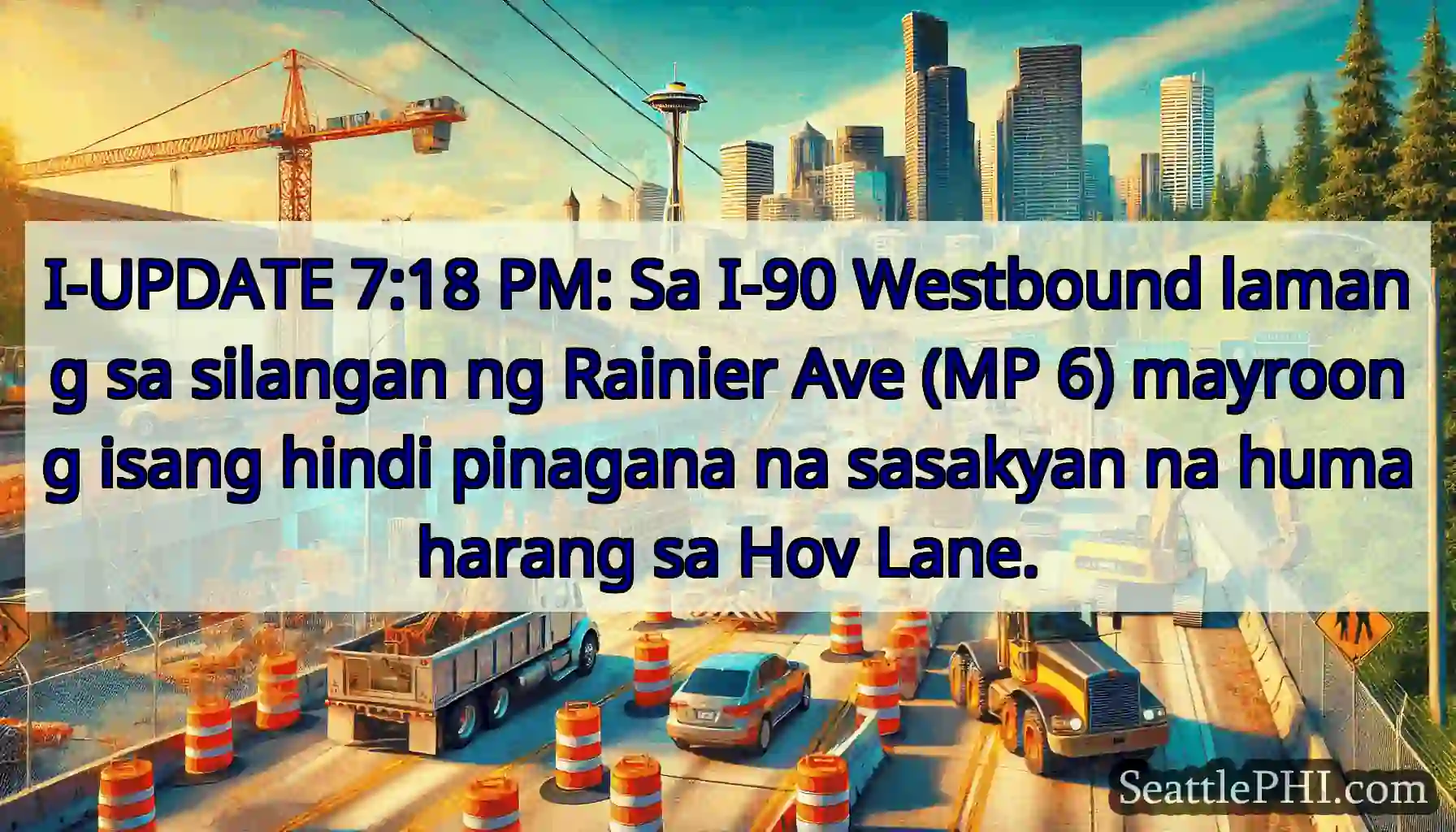 I-UPDATE 7:18 PM: Sa I-90 Westbound lamang sa