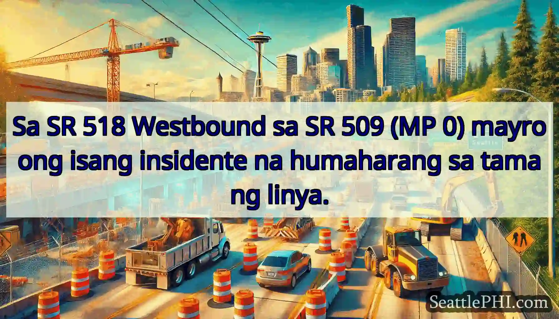 Sa SR 518 Westbound sa SR 509 (MP 0) mayroong