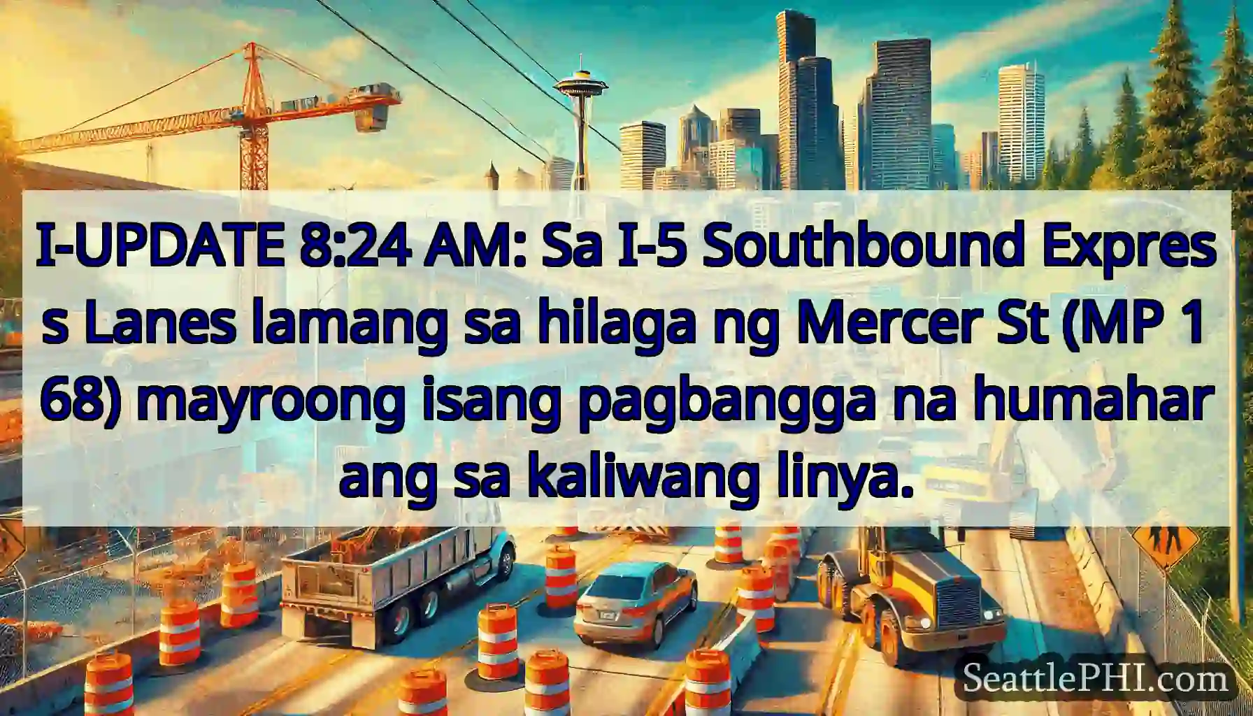 I-UPDATE 8:24 AM: Sa I-5 Southbound Express Lanes