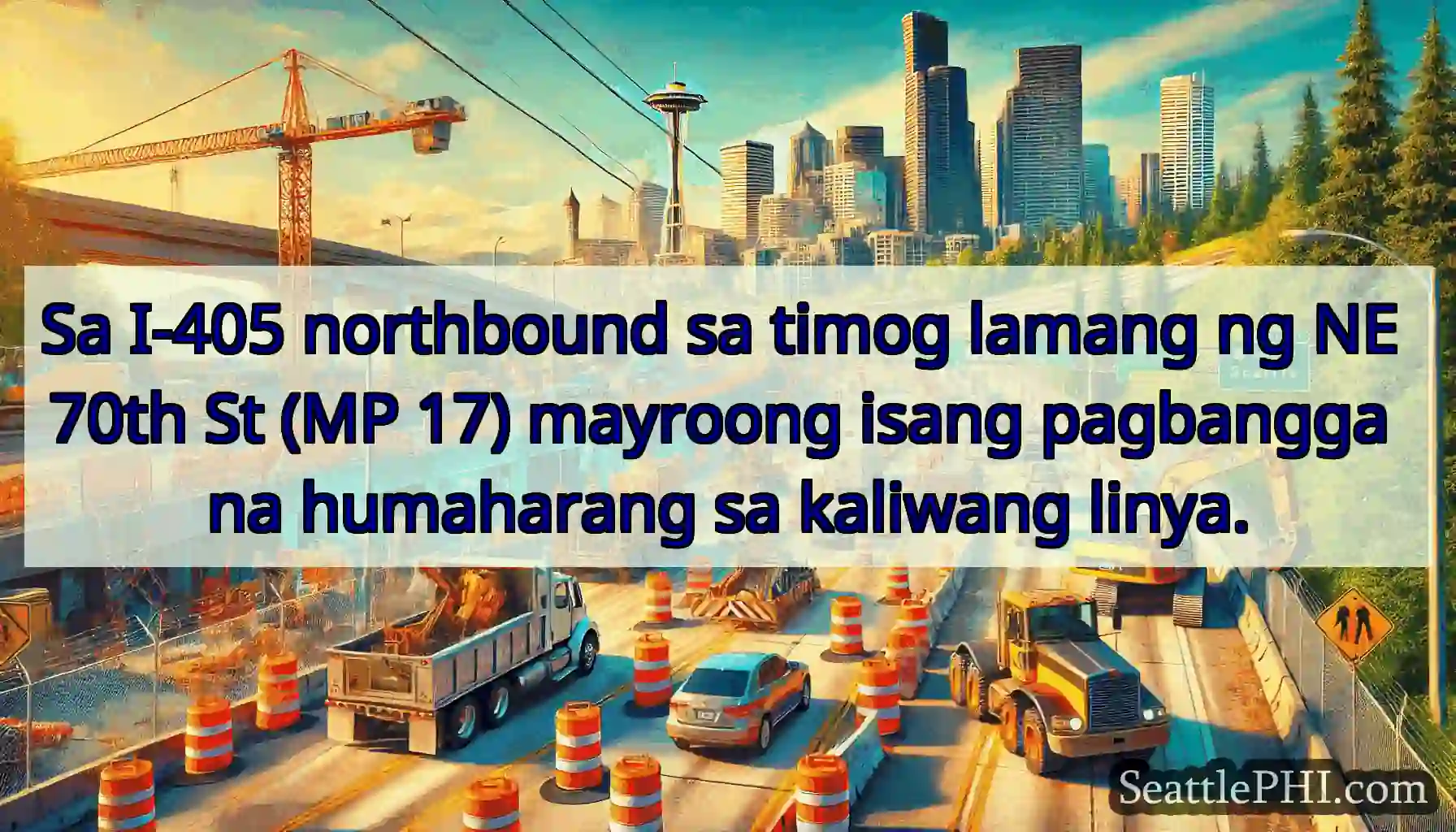 Sa I-405 northbound sa timog lamang ng NE 70th St