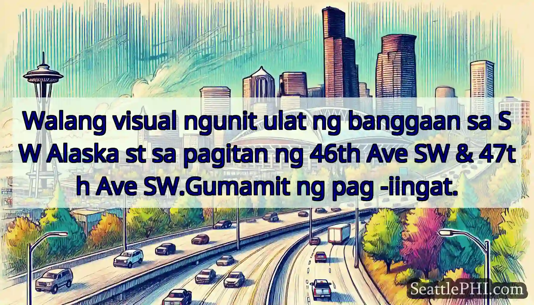 Walang visual ngunit ulat ng banggaan sa SW