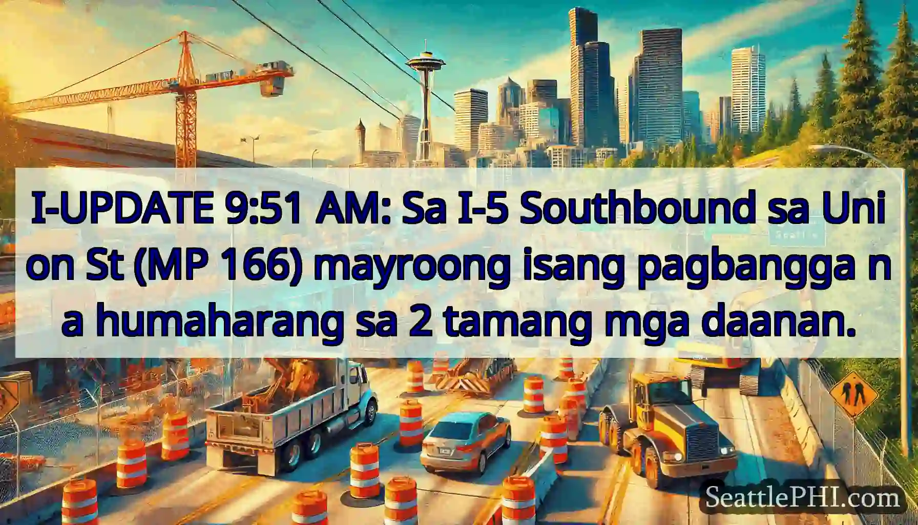 I-UPDATE 9:51 AM: Sa I-5 Southbound sa Union St