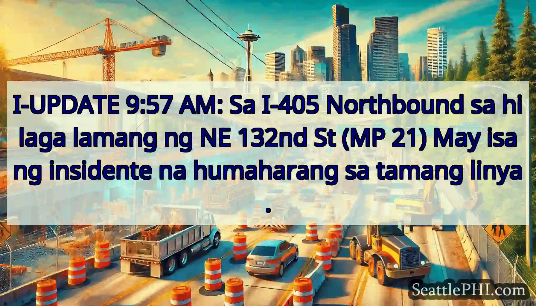 I-UPDATE 9:57 AM: Sa I-405 Northbound sa hilaga